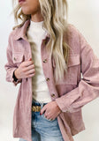 Pink Corduroy Shacket