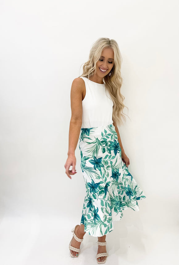 Under The Boardwalk Floral Skirt