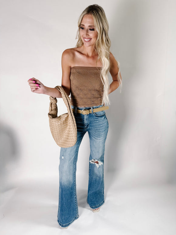 Coffee Floral Tube Top