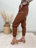 Lawren Brick Leather Jogger