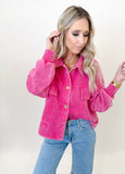 Hot Pink Front Pocket Jacket