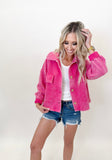 Hot Pink Front Pocket Jacket