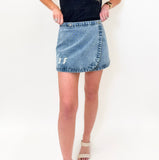 Kensie Denim Wrap Skirt