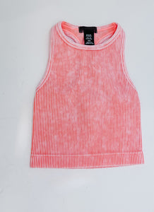 Coral Pink Round Neck Tank