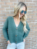 Green Batwing Sweater Cardigan