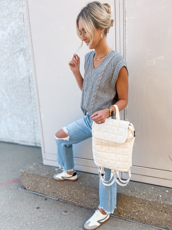 Heather Grey Sleeveless Vest