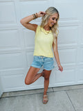 Yellow Knit Crochet Top