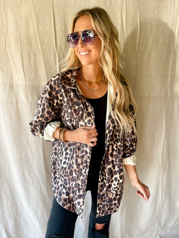 Stevey Leopard Shirt Jacket