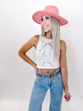 Take Your Pick Ivory Fishnet Tank