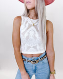 Take Your Pick Ivory Fishnet Tank