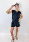 On The Move Romper-Black