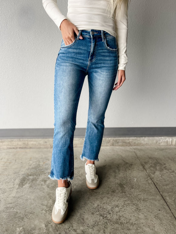 Kalie Flare Fray Hem Jean