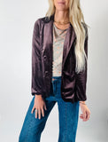 Brown Velvet Blazer Shirt