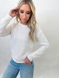 Afton Ivory Waffle Knit Sweater