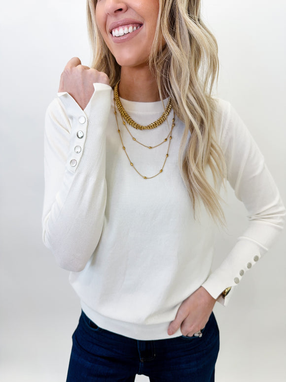 Sadi Cream Long Sleeve with Buttons