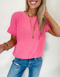 Ribbed Short Sleeve Top- 3 Colors