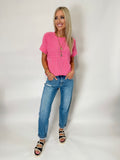 Ribbed Short Sleeve Top- 3 Colors