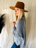 Campfire Side Slit Dusty Blue Sweater