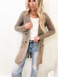 Heather Khaki Long Sweater Jacket