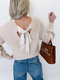 Effortlessly Chic Bowknot Cream Sweater