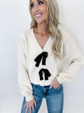 Ivory & Black Bow Sweater