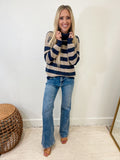 Modern Days Navy Wide Stripe Sweater