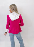 Determined To Rise Fuchsia Linen Blazer