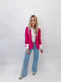 Determined To Rise Fuchsia Linen Blazer