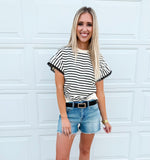 Stripe Ruffle Top