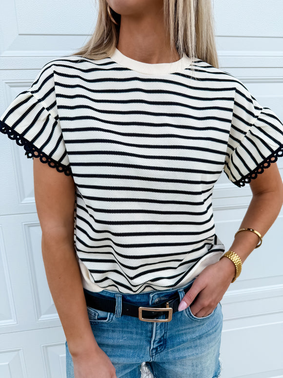 Stripe Ruffle Top
