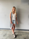 Stripe Crochet Button Down Dress