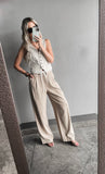 Lana Taupe Wide Leg Pants