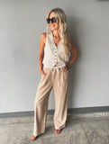 Lana Taupe Wide Leg Pants