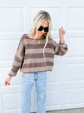 Horizontal Stripes Knit Textured Sweater