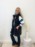 Black Long Puffer Vest