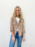 Hazelnut Cropped Utility Jacket