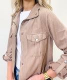 Hazelnut Cropped Utility Jacket