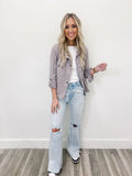 Warm Grey Cropped Utility Jacket