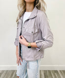 Warm Grey Cropped Utility Jacket