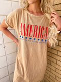 Taupe America Graphic T-Shirt Dress