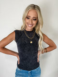 Grecian Neck Ribbed Tank
