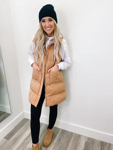 Coffee Quilted Puffer Vest