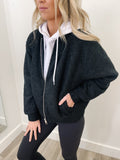 Run For The Hills Black Sherpa Bomber Jacket