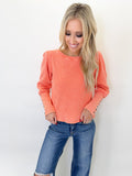 Orange Thermal Detailed Top