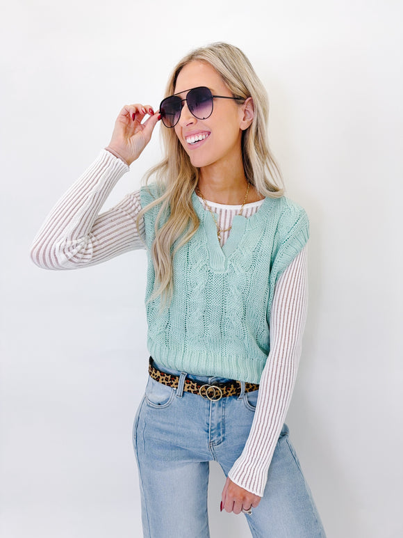 Light Sage Sweater Vest