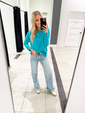 Turquoise Round Neck Sweater