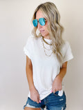 Striped Round Neck Short Sleeve T-Shirt