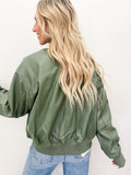 Feeling Warm Sage Bomber Jacket