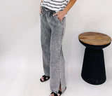 Grey Wash Wide Leg Pants