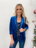 Neena Teal Velvet Blazer